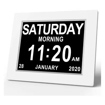 SVINZ Calendar Memory Loss Day Clock with Digital Photo Frame, Extra Large Non-Abbreviated Day &