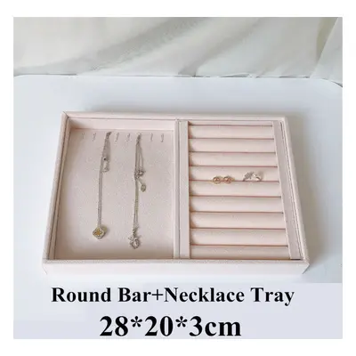 () Jewelry Display Organizer Box Storage Showcase Necklaces Earrings Ring Tray