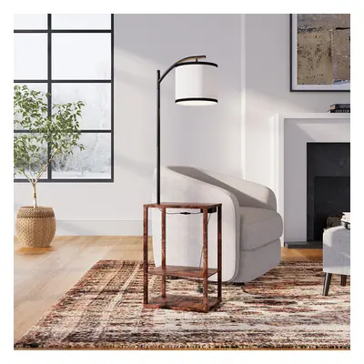 Modern Metal Floor Lamp Side Table In