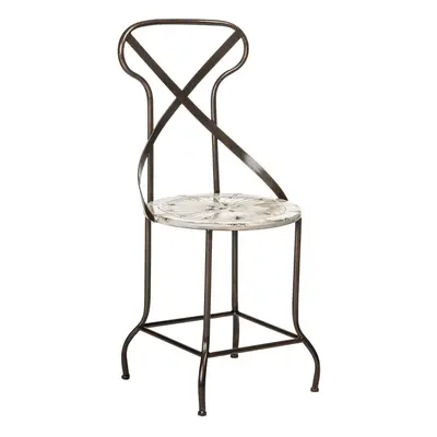 Cream Metal Chair, Exquisite Metal Dining Chair, Relaxing Footrest Metal Dining Chair