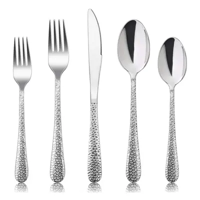 30-Piece Cutlery Set, Stainless Steel Cutlery for People with Knife Fork Spoon, Modern Design an