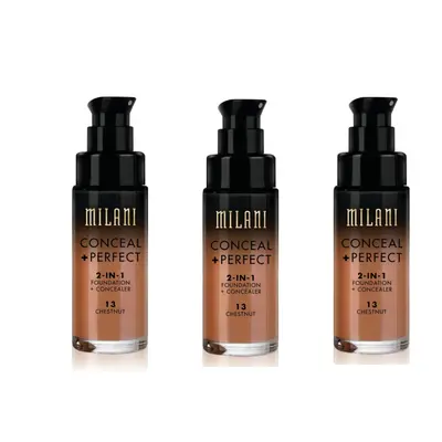 Milani Conceal And Perfect In Foundation + Concealer Chestnut 30ml x3