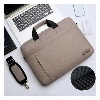 (Beige) Unisex Laptop Bag Sleeve Messenger Shoulder Bag for Inch Notebook / MacBook