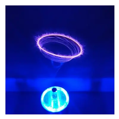 (US, With Shell) 110V-220V Music Tesla Blue Coil Gold Base Finished Product Wireless Transmissio