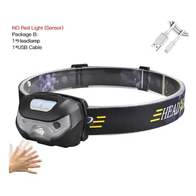 (Package B) 10000Lm Powerfull Headlamp Rechargeable LED Headlight Body Motion Sensor Head Flashl