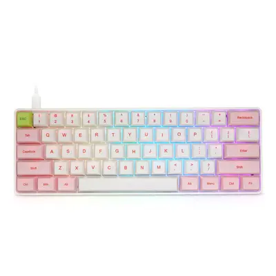 (Pink, Blue Switch) Mechanical Keyboard Keys Optical Switch Type-C Wired RGB Backlight PBT Keyca