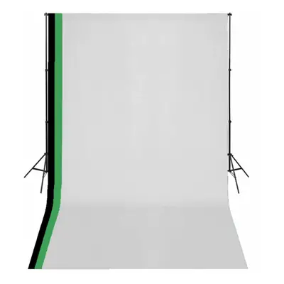 vidaXL Photo Studio Kit with Cotton Backdrops Adjustable Frame 3x5m Stand