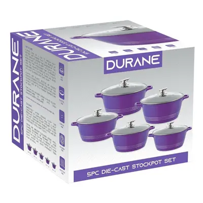 Durane Die-Cast Stockpot Layer Non-Stick Coated Casserole set with Lids pcs