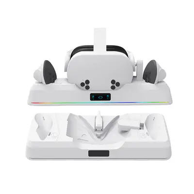 Charging Base for Quest 3S VR Handle Charging Stand Charger with Colorful Lights Accessories