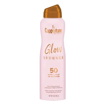 coppertone glow with Shimmer Sunscreen Spray, Water Resistant , Broad Spectrum, SPF 50, Oz