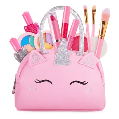 Kids Real Makeup Kit for Little Girls: with Pink Unicorn Bag - Real, Non Toxic, Washable Make Up