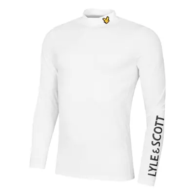 (XXL, White) Lyle & Scott Mens Tech Mock Neck 4-Way Stretch Golf Baselayer