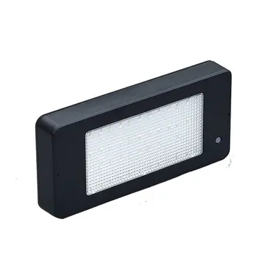 (Black, Warm Light) Solar Powered LED Light Sensor Garden Security Wall Lamp Outdoor Waterproof