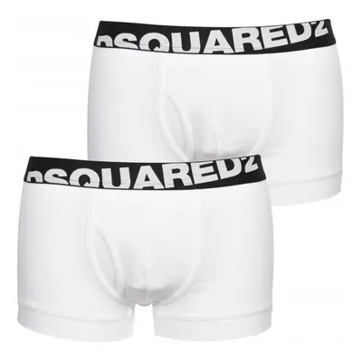 (White, L) Dsquared2 DCXC90030 Two Pack Logo Boxer Trunk