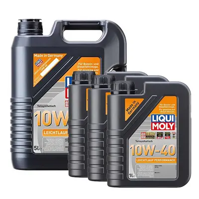 Liqui Moly 10W40 Engine Oil 8L Leichtlauf Performance ACEA A3 B3 MB 229.1