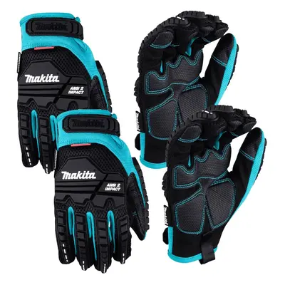 (Medium, Pairs) Makita Advanced ANSI Impact-Rated Demolition Gloves Touchscreen Compatible