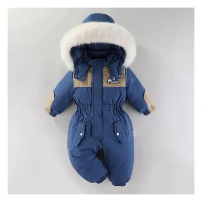 (blue, 120cm) -30 Degree Winter Baby Ski Suit Jumpsuit Outwear Suits For Infants Baby Ski Suit T