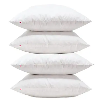 (Pack of 4, Cotton Casing18 x - x 45cm) Lancashire Textile Duck Feather Soft Cushion Pads