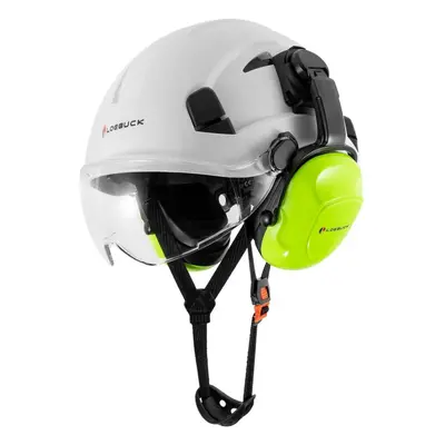 (White+T Suit) Loebuck American Style Construction Work Safety Helmet With Goggles And Noise-red