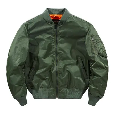 (green, L) Winter Military Jacket Outwear Mens Cotton Padded Pilot Army Bomber Jacket Coat Casua