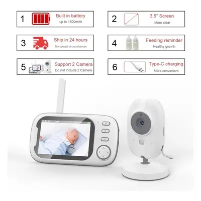 (ABM600) 3.5 Inch Lcd Baby Monitor Camera Electronic Babyphone Way Audio Talk Night Vision Video