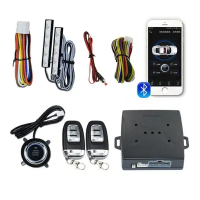 (black) Intelligent Car Alarm System Remote Control Autostart Ignition Kit Engine Start Stop But