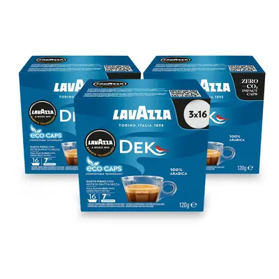 Lavazza A Modo Mio Dek Cremoso Coffee Capsules (3 Packs of 16)