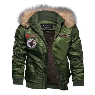 (army green, XXXL) Men Jackets Winter Army Green Military Motorcycle Ma-1 Flight Jacket Pilot Ai