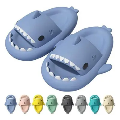 (dark blue, 36-37) Breathable Shark Slippers Eva Slippers Men&apos;s Women&apos;s Summer Indoor 