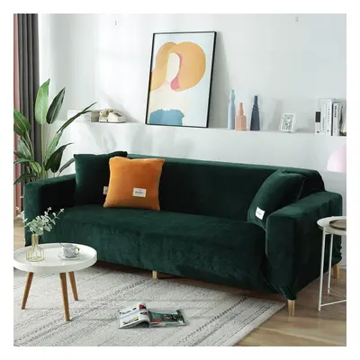 (dark green, 1seat (90-140cm)) 1/2/3/4 Seater Shape Corner Sofa Coversthickening Elastic Sofa Co