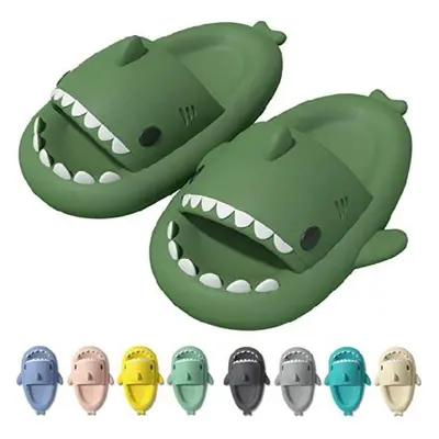 (dark green, 40-41) Breathable Shark Slippers Eva Slippers Men&apos;s Women&apos;s Summer Indoor