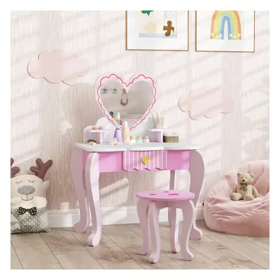 AIYAPLAY Kids Dressing Table Set, PCS Children Vanity Table with Stool