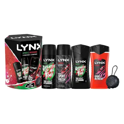 (New Lynx Recharge Africa Gift Set) Recharge and Africa Bumper Pack Body Spray Gift Set Shower T