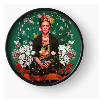 (Wings to Fly Frida Kahlo=712) Wall Clock Inch Funny Mantel & Tabletop Art Decor for Home Bedroo