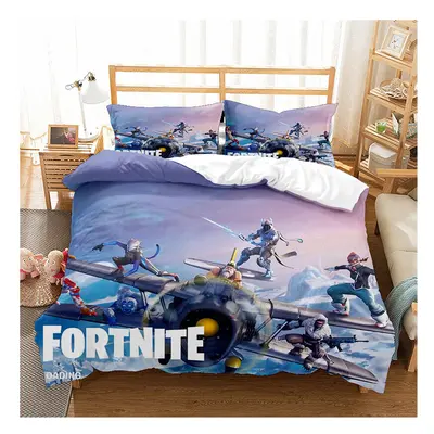 (Single(135x200 cm), 4) Fortnite Bedding Single Double Cartoon Quilt Cover Kids Quilt Cover