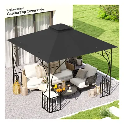 Outsunny Gazebo Canopy Replacement Cover x 3(m) 2-Tier Roof Top for Garden