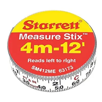 4M Tape Measure Stix - SM412ME Precision Steel Imperial and Metric Measurement - Home Improvemen