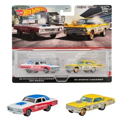 Hot Wheels Premium - Car Culture Metal Real Riders - 63' Plymouth Belvedere Wedge & 65' Dodge Co