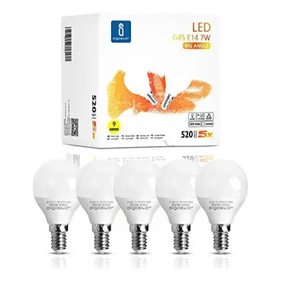 E14 Small Edison Screw Golf Ball Bulb, Aigostar G45 SES LED Light Bulbs 7W(43W Equivalent), 3000