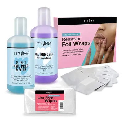 Prep & Wipe With Remover & Nail Wipes Wraps Kit Package Nail Gel Polish Soak Off NEW