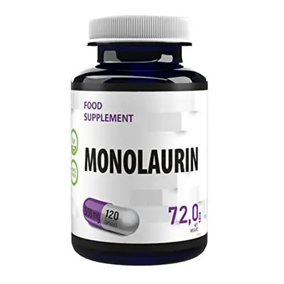 Monolaurin 500mg Vegan Capsules, 3rd Party lab Tested, High Strength Supplement, Gluten and GMO 