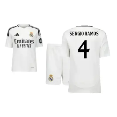 (XLB) Real Madrid Home Youth Kit (Sergio Ramos 4)