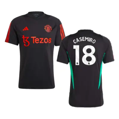 (XL) Man Utd Training Jersey (Black) (Casemiro 18)