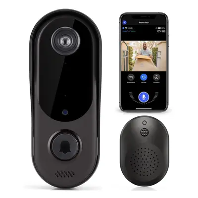 Doorbell Camera Wireless WiFi with Chime, Cloud Storage WiFi Vdeo Doorbell Real-Time Video,Two W