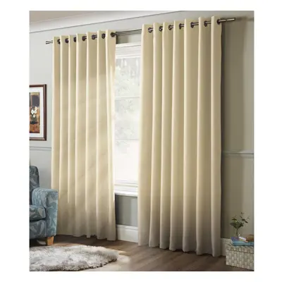 100% Blackout Eyelet Ring Top Curtains Cream x 72"