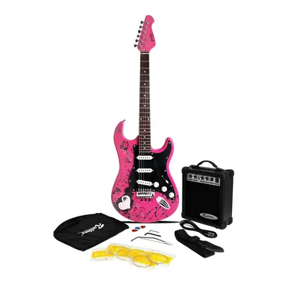 Jaxville Pink Punk ST Style Electric Guitar Pack