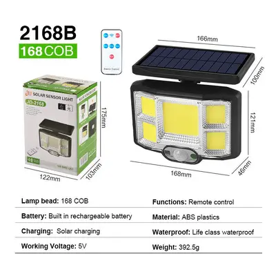 (168COB All-in-one) Solar Lights Outdoor LED/COB Wireless Motion Sensor Light Integrate/Separate