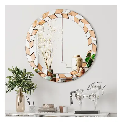 Wall Mounted Glass Round Hanging Accent Mirror Home Decoration