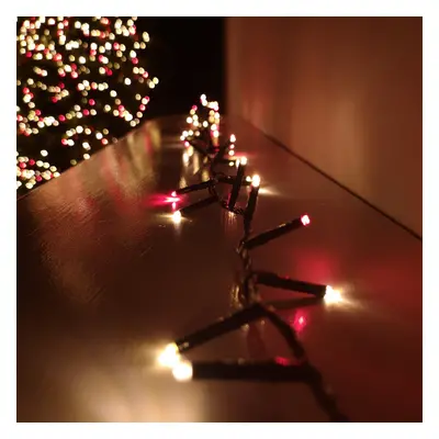 500 LED 12.5m Premier TreeBrights Christmas Tree Lights Timer Red & Vintage Gold