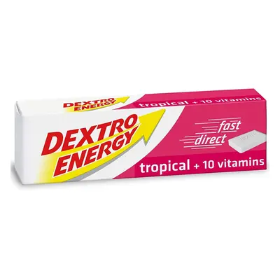 Dextro Energy Tropical Glucose Tablets + Vitamins, g, packs, MultiVitamin Energy Tablets, for a 